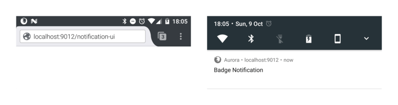 Notification with badge on Firefox for Android.