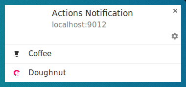 Notification with actions on Chrome on Linux.