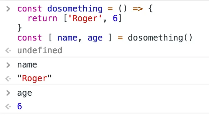 Destructuring using arrays