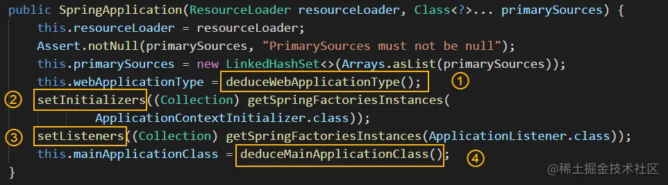SpringApplication 实例的初始化代码