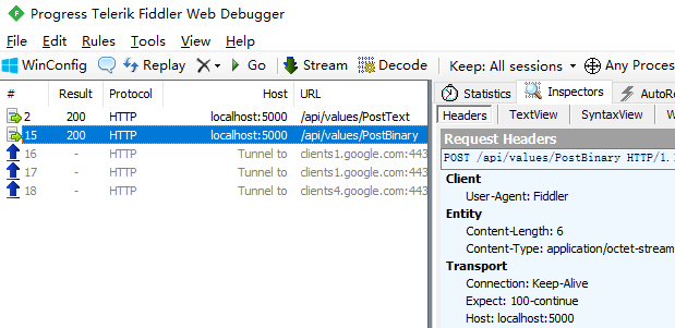 接收二进制数据
