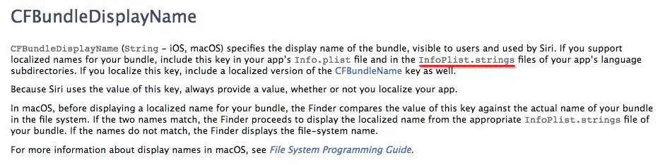 CFBundleDisplayName