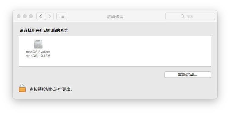 我这里启动盘名字叫：macOS System