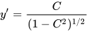 y'=\frac{C}{(1-C^2)^{1/2}}