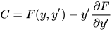 \displaystyle C = F(y,y') - y' \frac{\partial F}{\partial y'}