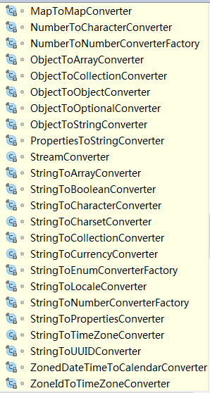 内置转换器（部分）