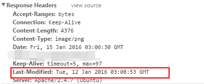 response的header加上Last-Modified