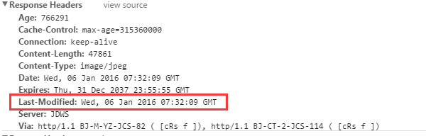 repsonse header只开启Last-Modified