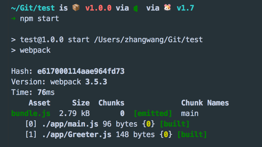 使用npm start 打包代码 使用npm start 打包代码