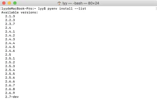 查看可以安装的版本