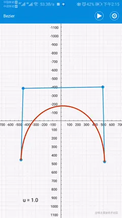 三阶贝塞尔曲线动态图
