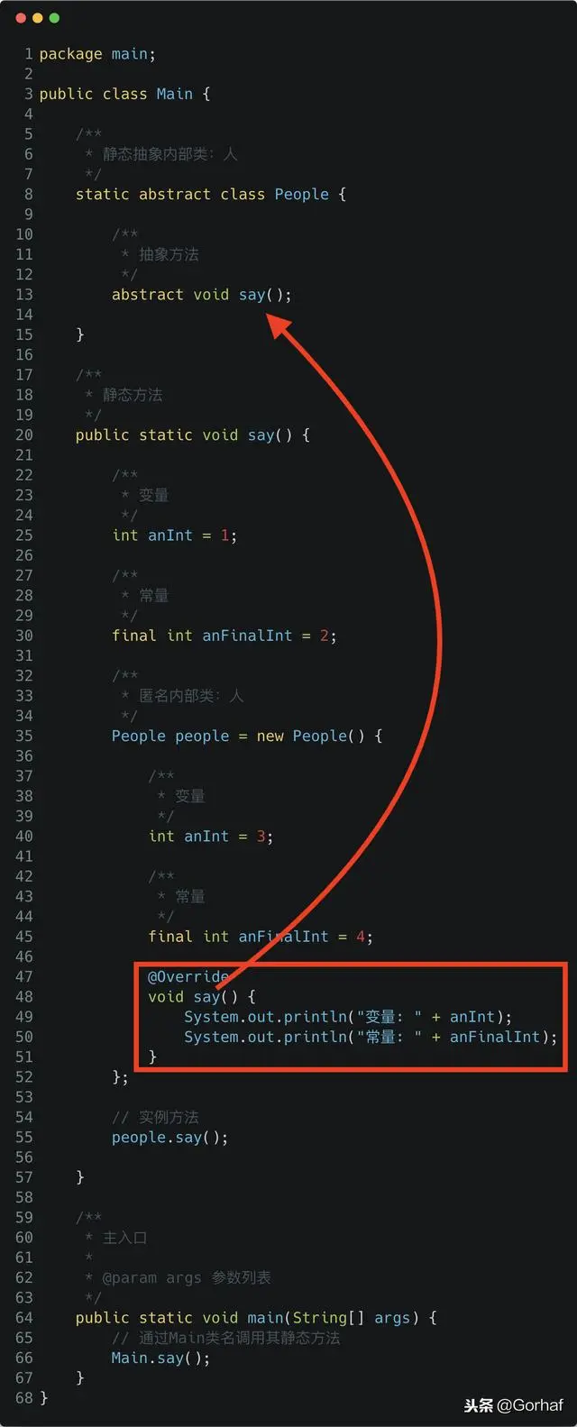 “全栈2019”Java第一百零五章：匿名内部类覆盖作用域成员详解