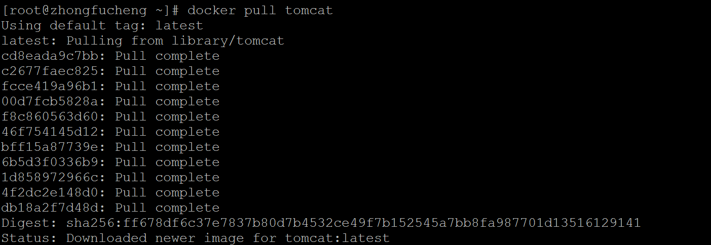 拉取Tomcat镜像 拉取Tomcat镜像