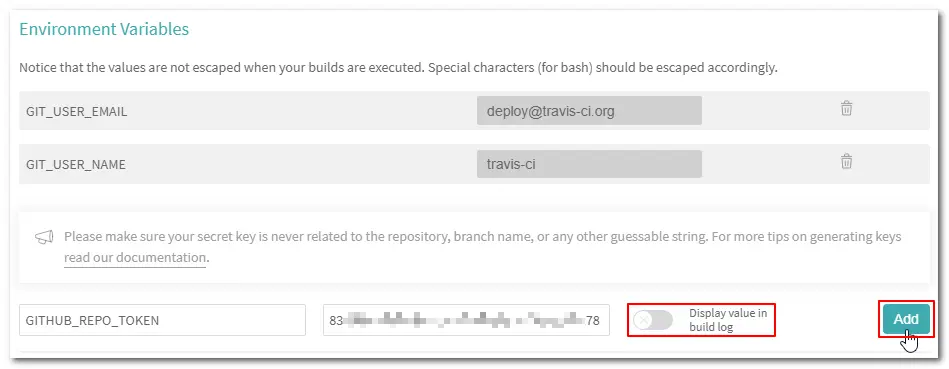 添加 Token 环境变量