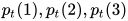 p_{t}(1),p_{t}(2),p_{t}(3)
