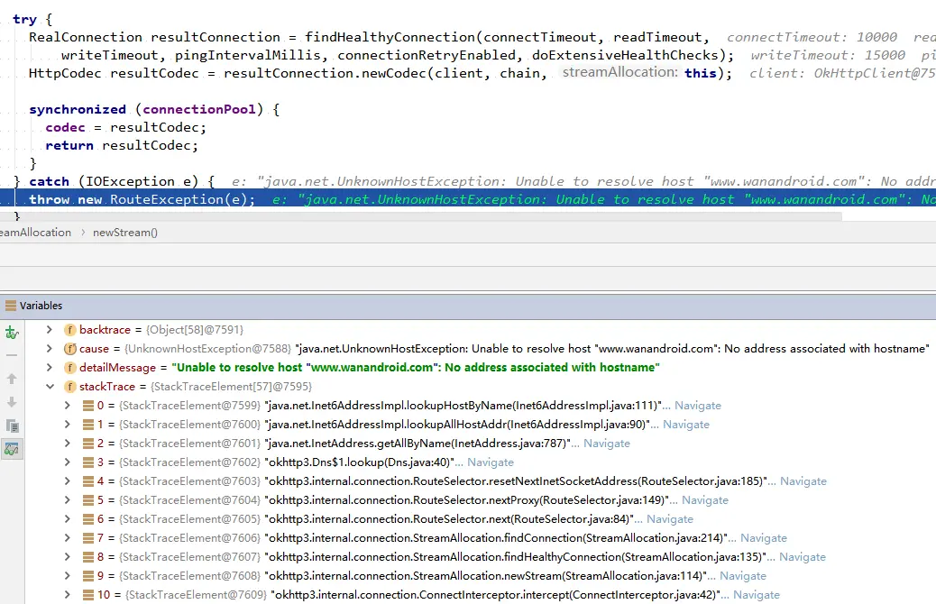 UnKnownHostException