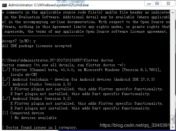 flutter doctor最终结果