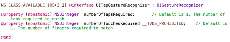 UITapGestureRecognizer