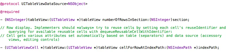 数据源中必须实现的方法