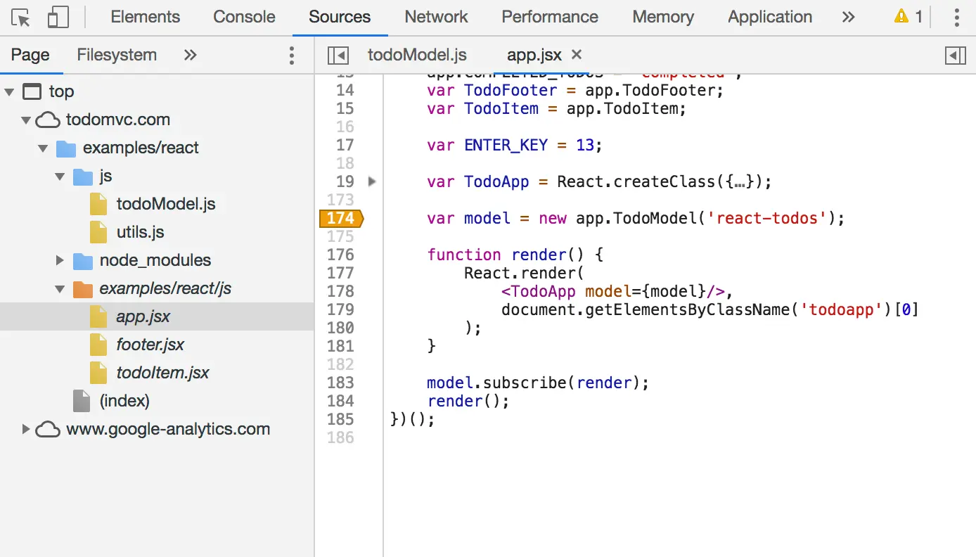 An orange Logpoint badge on line 174