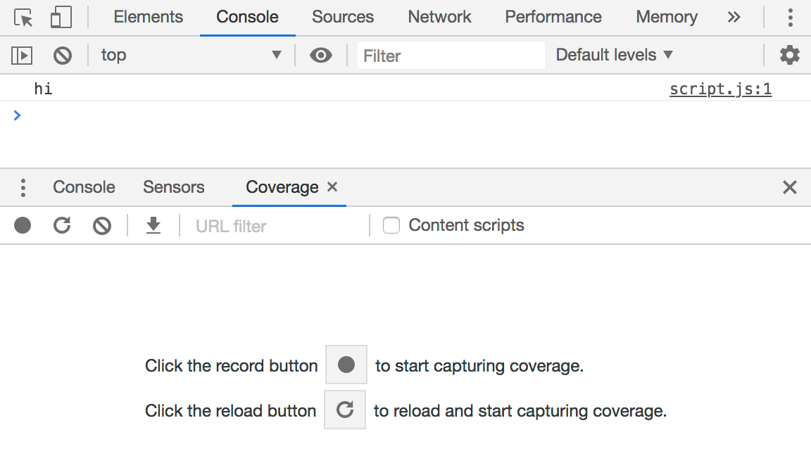 The Coverage tab