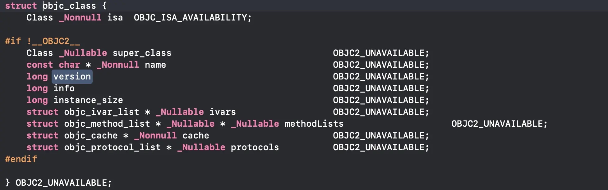 ObjC2以前的类信息
