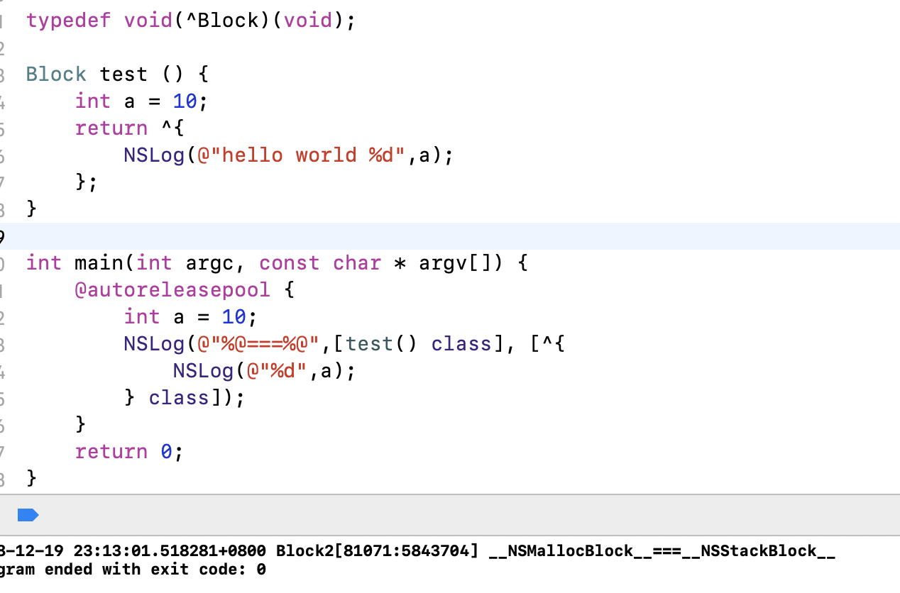 block作为函数返回值