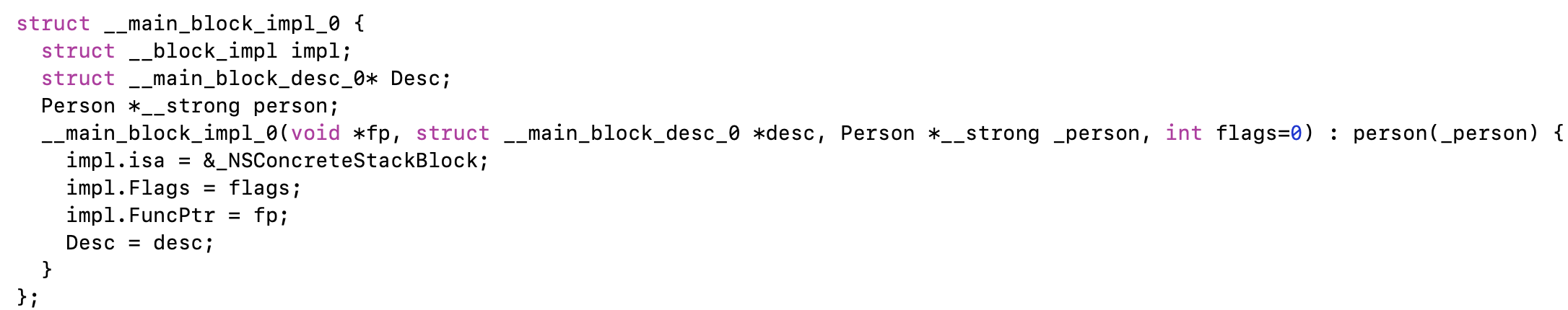 block中的person实例被__strong修饰