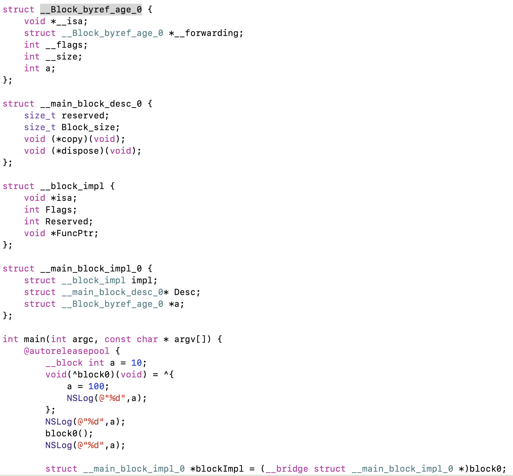 模拟block底层的转换