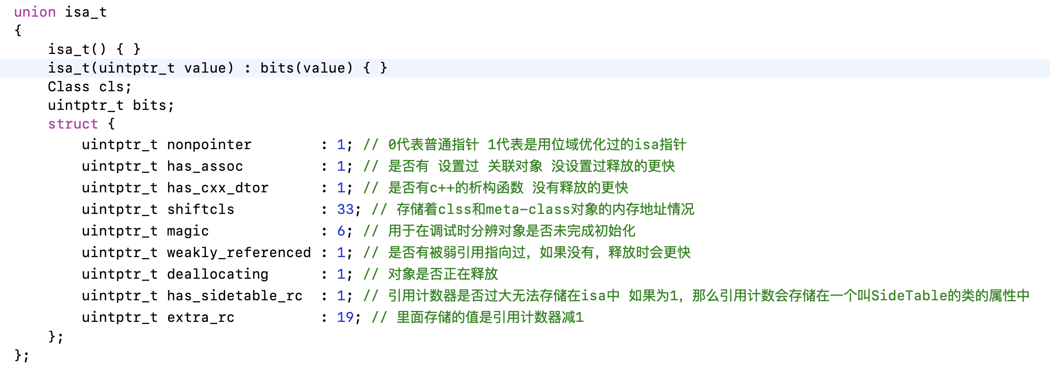isa指针