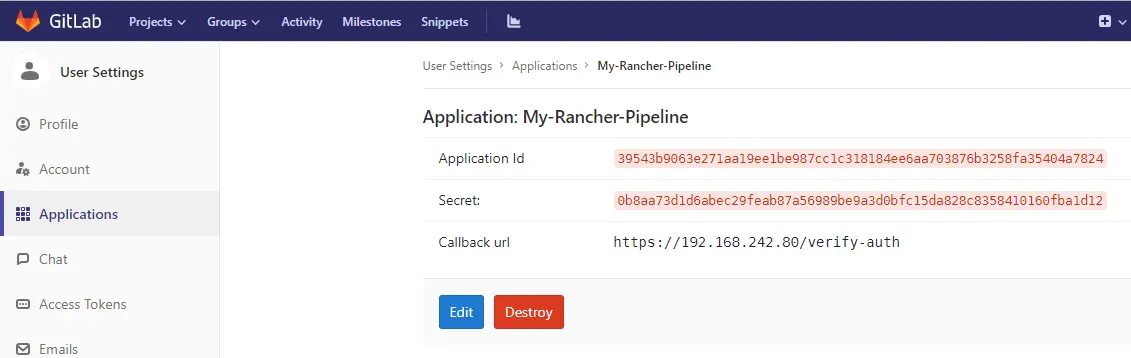 gitlab application