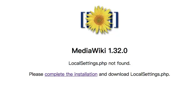 MediaWiki 默认安装界面