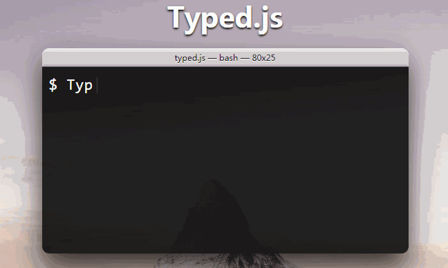 JavaScript 动画库:Typed.js
