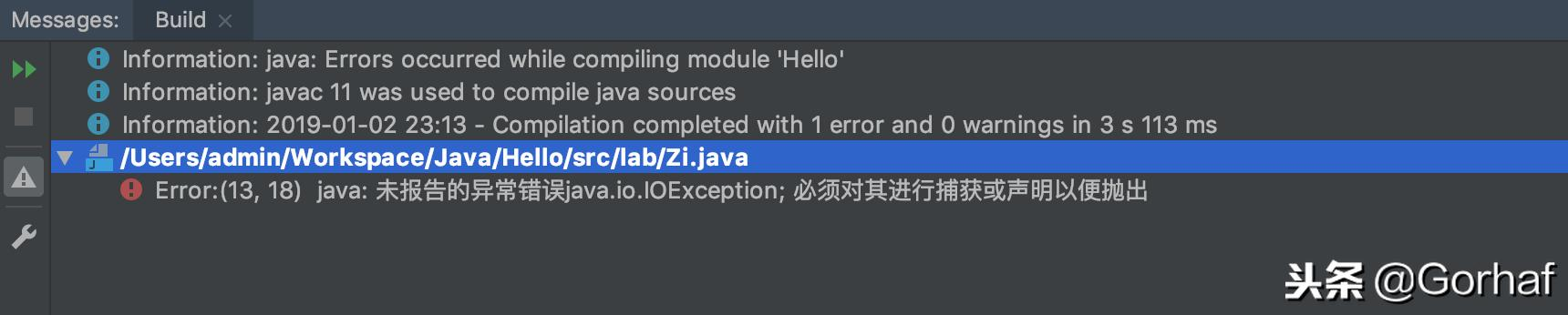 “全栈2019”Java异常第十一章：重写方法时只能抛出父类异常子集