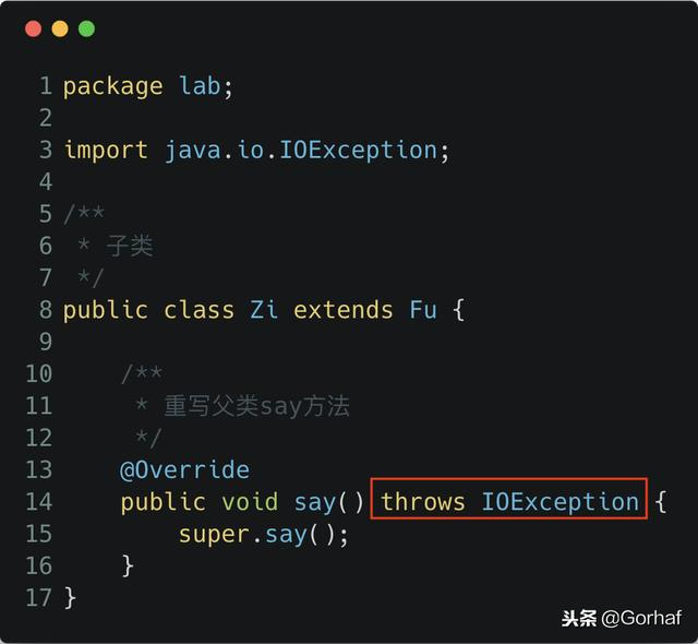 “全栈2019”Java异常第十一章：重写方法时只能抛出父类异常子集