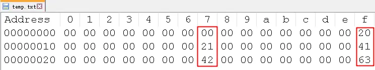 temp.txt view in HEX