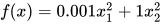 f(x)=0.001x_1^2+1x_2^2