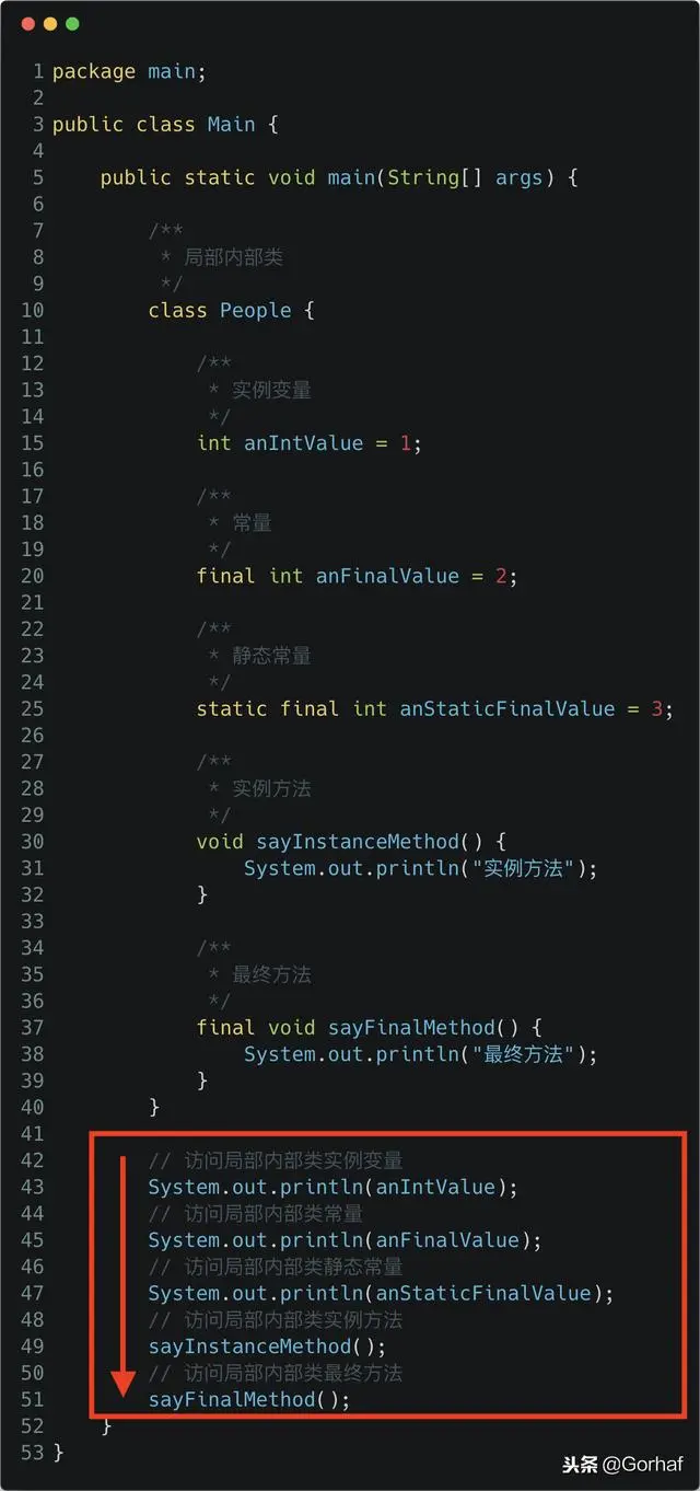 “全栈2019”Java第九十七章：在方法中访问局部内部类成员详解