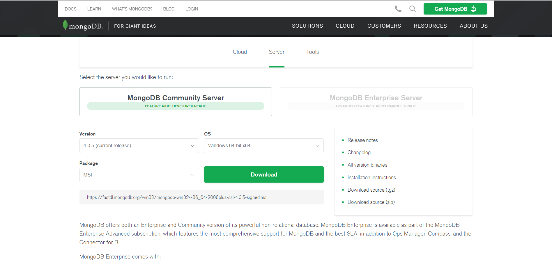 MongoDB 下载