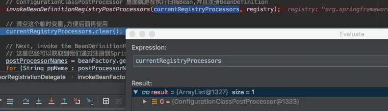 currentRegistryProcessors
