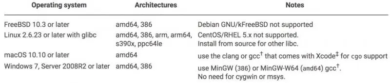 golang supported