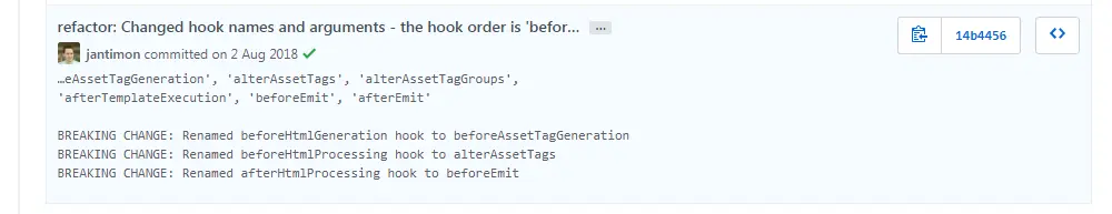 钩子函数重构的 commit
