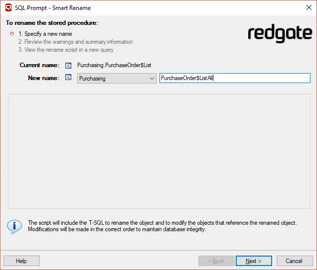 使用SQL Prompt重构数据库