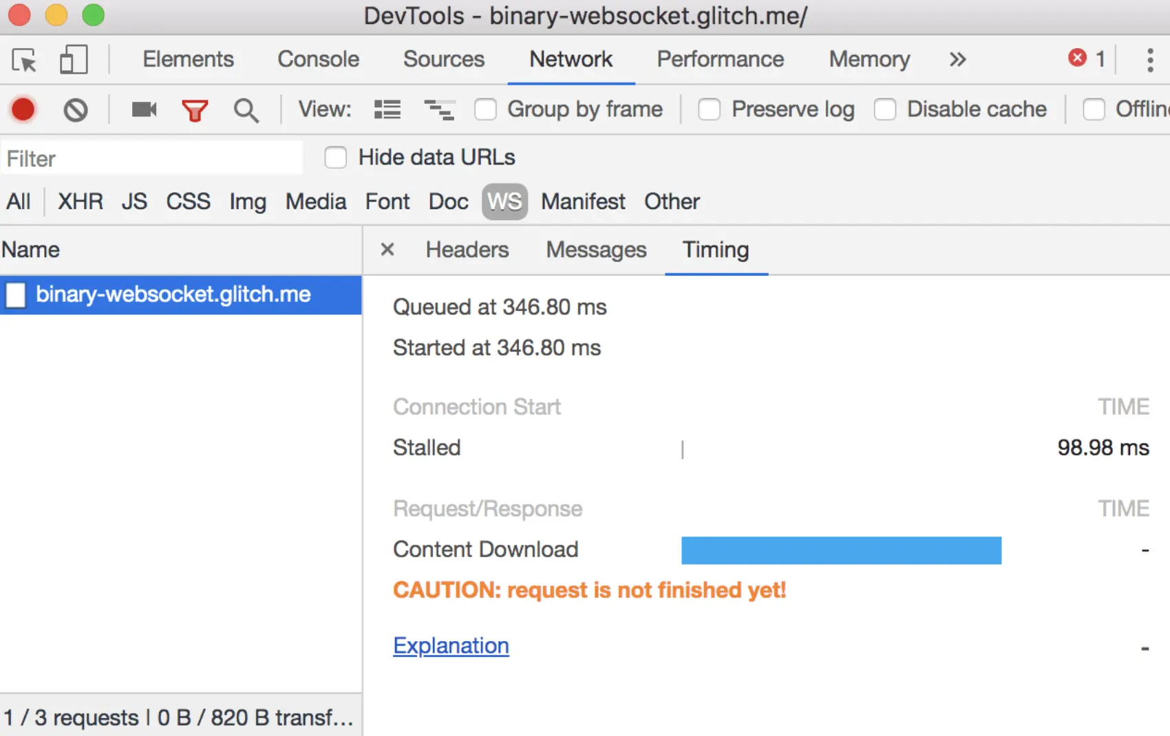 检查WebSocket连接