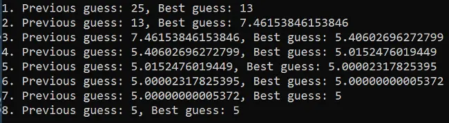 25 平方根的迭代编码