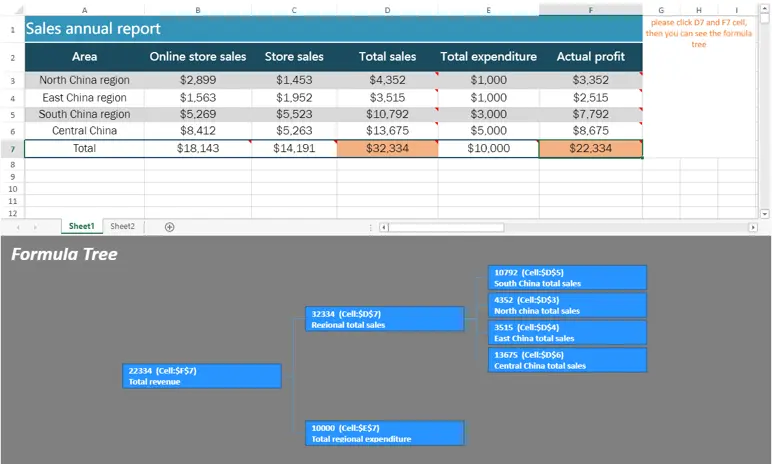 SpreadJS支持公式追踪