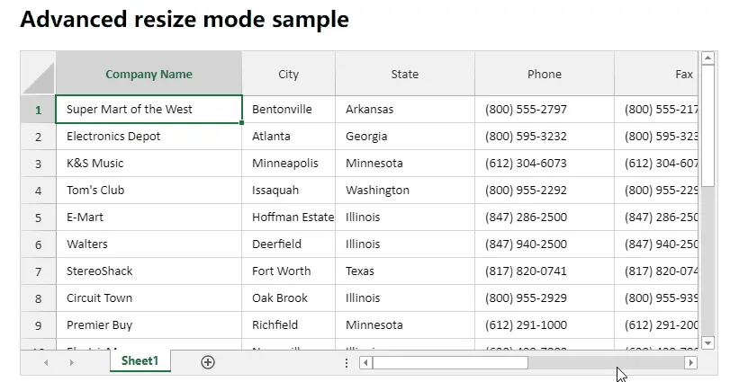 SpreadJS行为增强