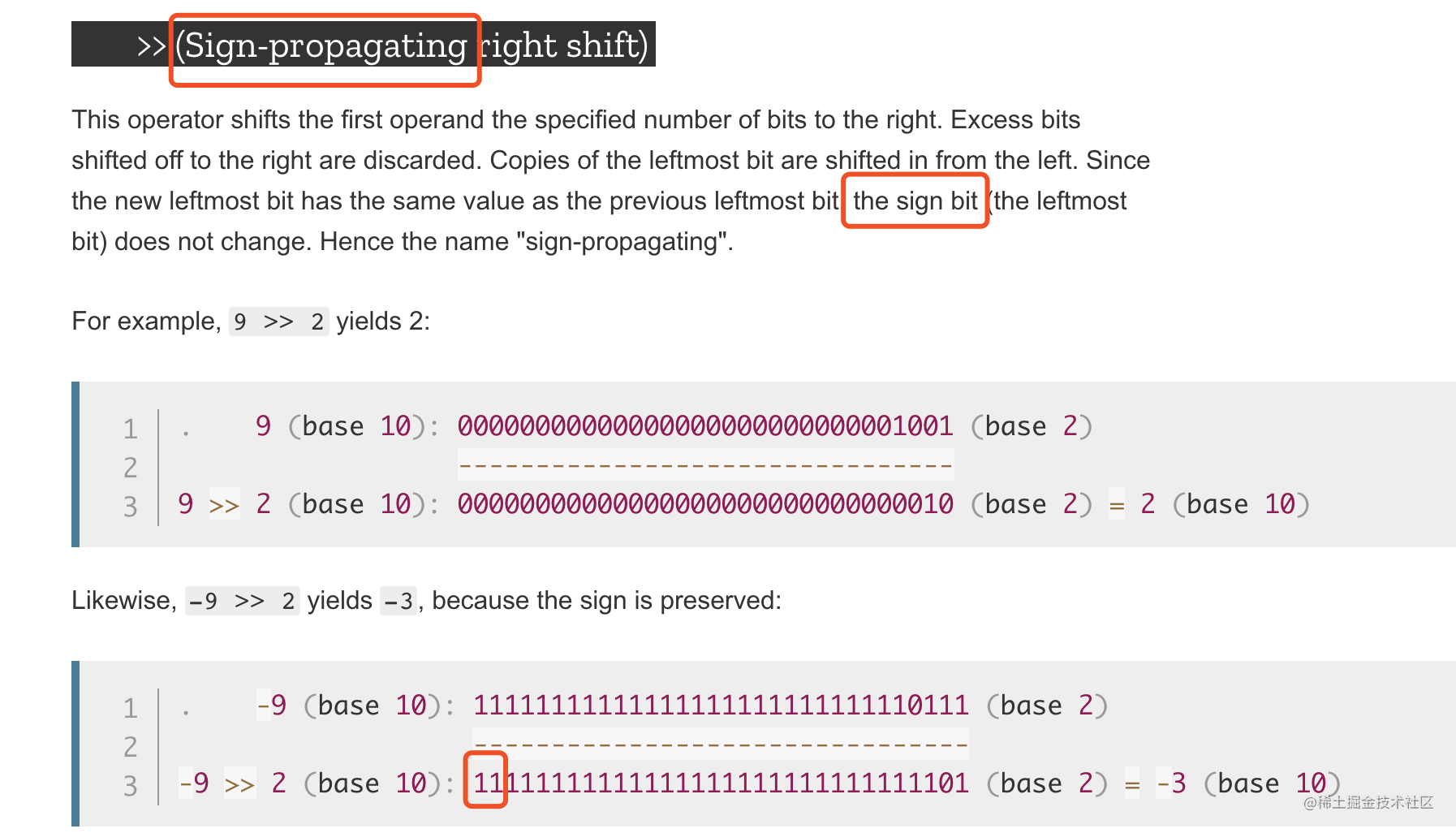 signed right shift) and '>>>' (unsigned right shift) differ - Moment ...