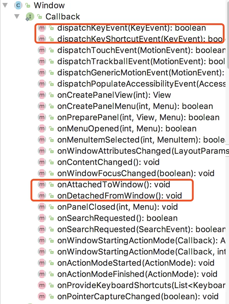 Callback的接口的方法