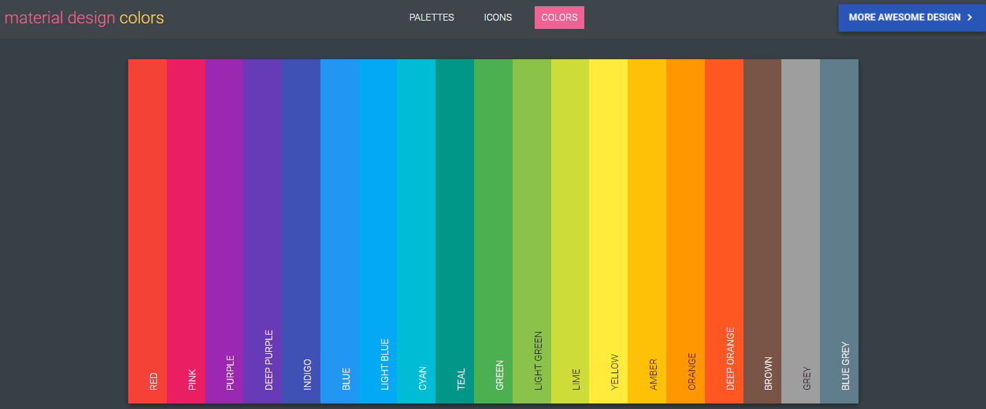 UI设计师必备工具-Material Design Color